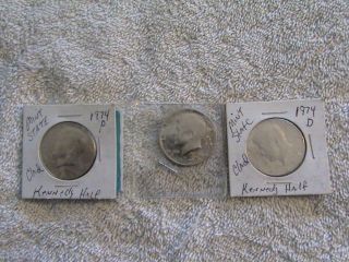 1974 P D & S Kennedy Half Dollar State & Proof photo