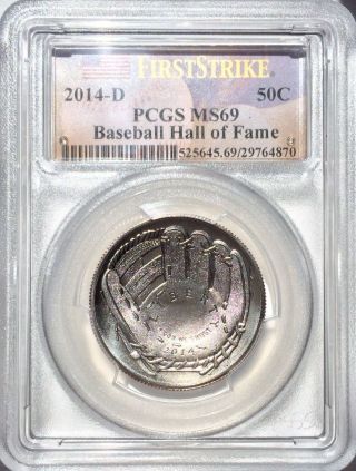 2014 - D Pcgs Ms69 Basball Hall Of Fame First Strike photo