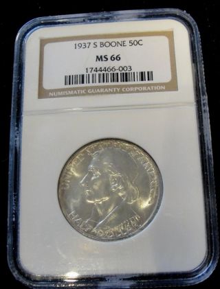1937 S Boone 50c Silver Half Dollar Commemorative Ngc Ms66 Pq Investment 6003 photo