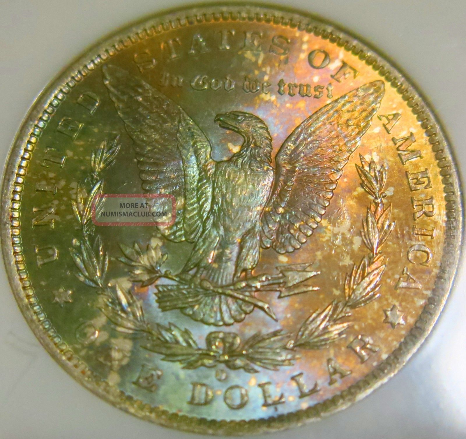 1884 O Morgan Silver Dollar Ngc Ms64 Cac Certified Monster Rainbow Toning