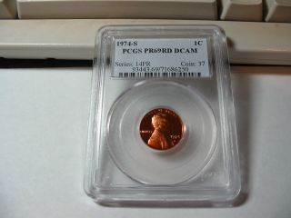 1974 S Proof 69 Dcam Pcgs Lincoln Cent - - - Rare In This Grade photo