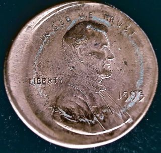 1993 Off Center Broadstruck Error Lincoln Cent Bu Mis Broad Struck O/c Bs Coin 5 photo