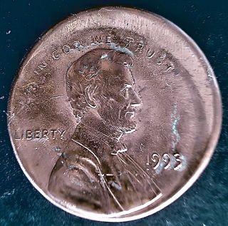 1993 Off Center Broadstruck Error Lincoln Cent Bu Mis Broad Struck O/c Bs Coin 4 photo