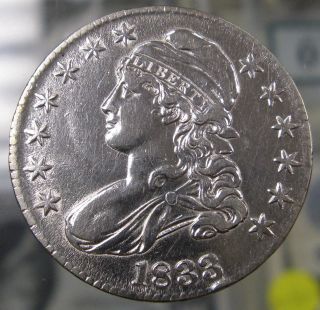 1833 Capped Bust (50 Cent) Half Dollar Coin Icg=xf40,  Polished photo