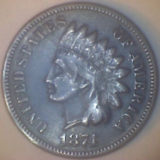 1874 (vf) Indian Head Cent photo