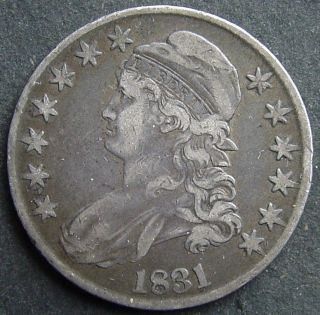 1831 Silver Capped Bust Half Dollar 50 C.  Full Liberty 1831 photo