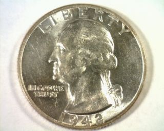 1942 Washington Quarter Choice About Uncirculated+ Ch.  Au+ Coin photo