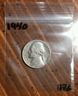 1940 5c Jefferson Nickel photo