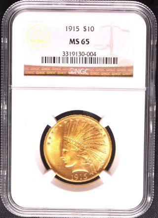 1915 Indian $10 Ngc Ms 65 photo