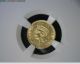 1874 Unc Details Improperly Cleaned $1 Indian Gold Piece Ngc Cert 3801813 - 007 Gold photo 2