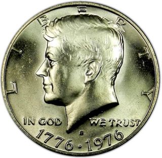 1976 S Gem Bu Silver Bicentennial Kennedy Half Dollar - Lustrous D29 photo