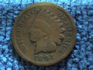 1894 Us Indian Head Cent,  Semi - Key Date photo