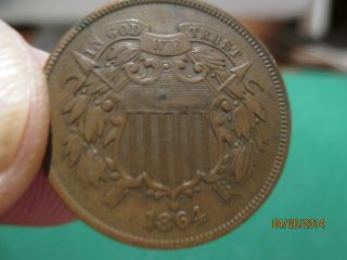 1864 U.  S.  2c Two Cents - Large Motto photo
