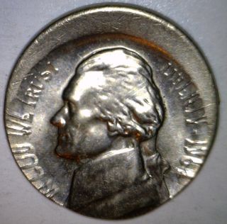 1964 Error Bs 15% Off Center Jefferson Nickel Ch Bu Near Full Step Fs O/c Coin 3 photo