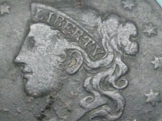 1837 Matron Head Large Cent Penny - Plain Cord,  Medium Letters - Vf Details photo