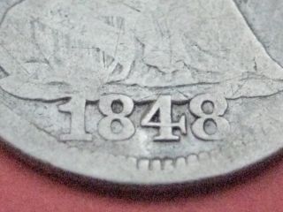 1848 Large Date Seated Liberty Half Dime - Rare Variety photo