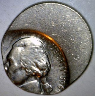 1964 Error 45% Off Center Jefferson Nickel Ch Bu Lustrous Us O/c.  05 Coin 1 photo