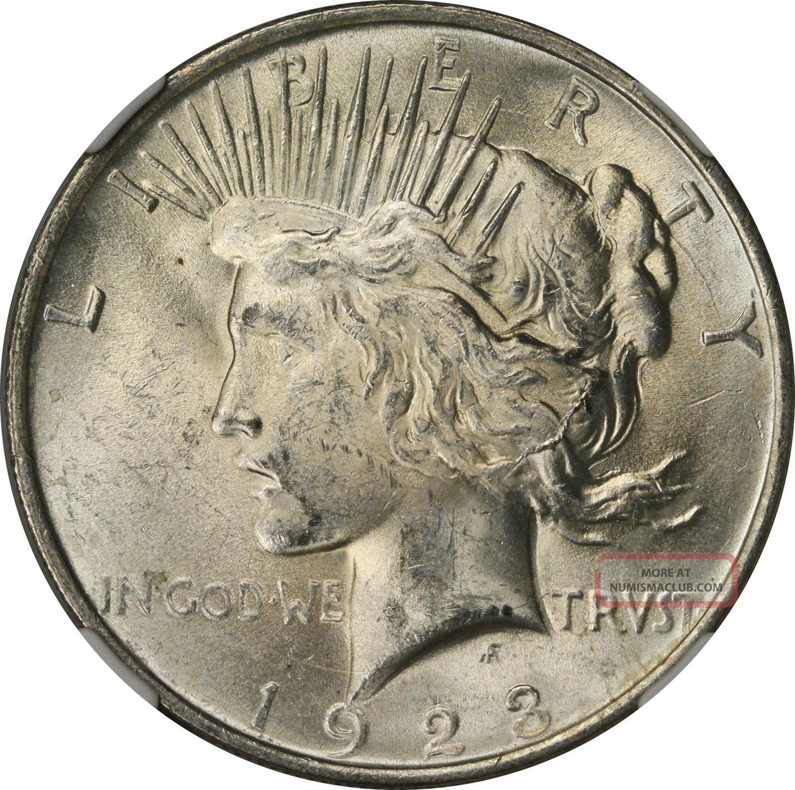 1923 Vam 1b Extra Hair Peace Silver Dollar 1 Ms 62 Ngc Top 50 R 6