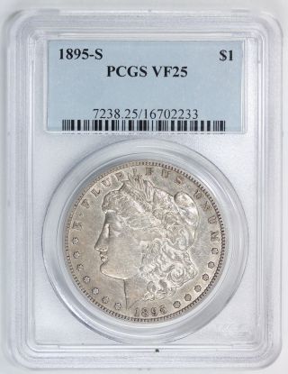 1895 S Morgan Silver Dollar Vf 25 Pcgs (2233) Circulated Certified Coin photo