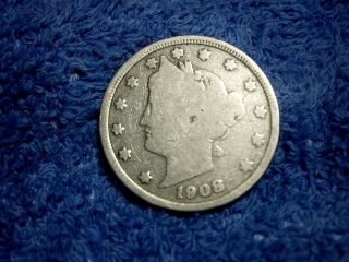 Liberty Nickel: 1908 About Very Good photo