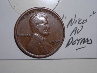 Wheat Penny 1927s Lincoln Cent Au Details 1927 - S Great Coin photo