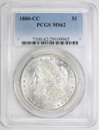 1880 Cc Morgan Silver Dollar Ms 62 Pcgs (9965) photo