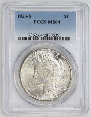 1923 S Peace Silver Dollar Ms 64 Pcgs (6393) photo