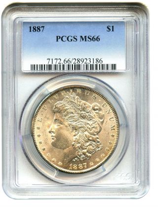 1887 $1 Pcgs Ms66 Morgan Silver Dollar photo