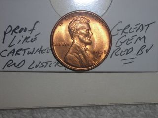 Wheat Penny 1948s Great Gem Red Bu 1948 - S Lincoln Cent Unc Red Cartwheel Luster photo