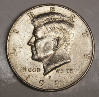 1999 - P 50 Cents Kennedy Half Dollar Grease Error By 