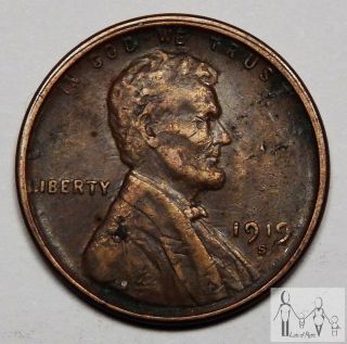 1919 S Xf Improper Alloy Woody Ef Wheat Cent Penny 1c Us Coin - photo