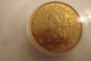 1853 Liberty Head 1$ Dollar Gold Coin Pcgs Certified (53 - 1) photo