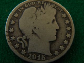 1915 P Barber Half Dollar (key Date) - 90 Percent Silver photo