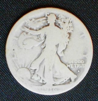 1916 - D Walking Liberty Half Dollar - Semi - Key 90% Silver Coin photo
