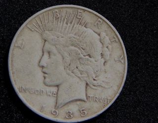 1935s Peace Dollar,  Minted In San Francisco,  Circulated photo