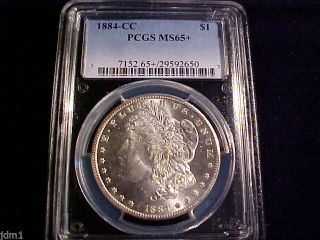 1884 - Cc Morgan Silver $1 Dollar Frosty Pcgs Ms65+ 65+ Awesome Carson City M650 photo