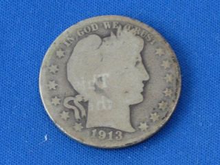 1913 - S Barber Silver Half Dollar Key Date B0718 photo