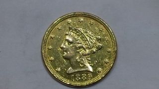 1889 $2.  5 Liberty Quarter Eagle Gold Coin 2 1/2 Dollar photo