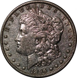 1896 - O Silver $1 Morgan Dollar Au - Au+ Semi - Key Date photo