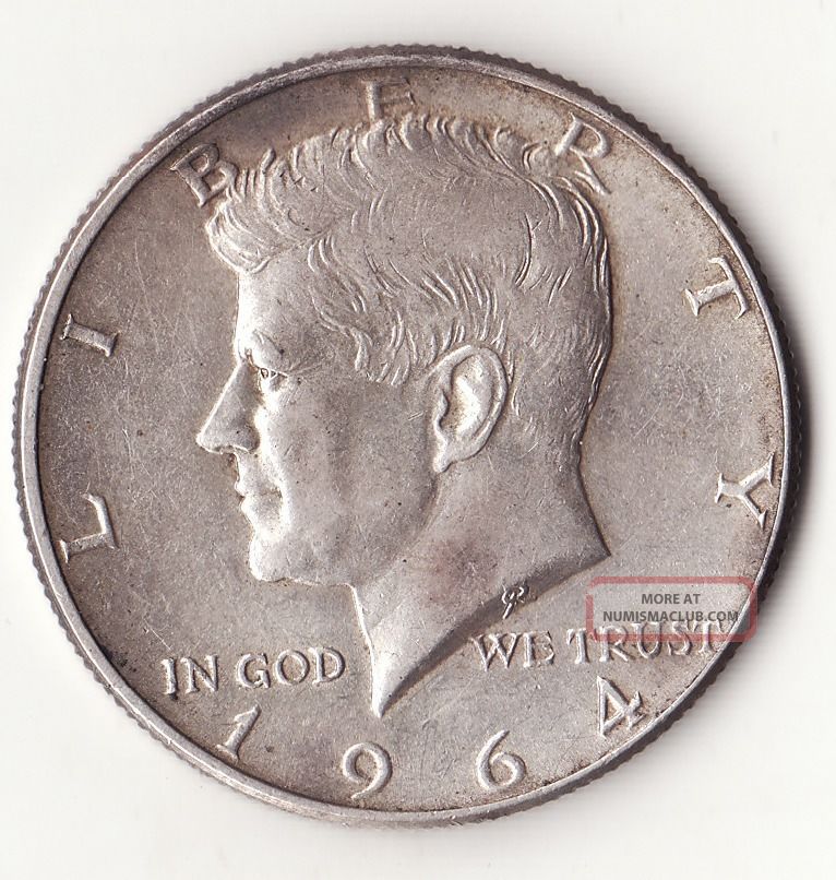 2 Us Kennedy Silver Half Dollars 1964 Jfk John F 1964-u-s-kennedy-silver-half-dollar-original-skin-coins