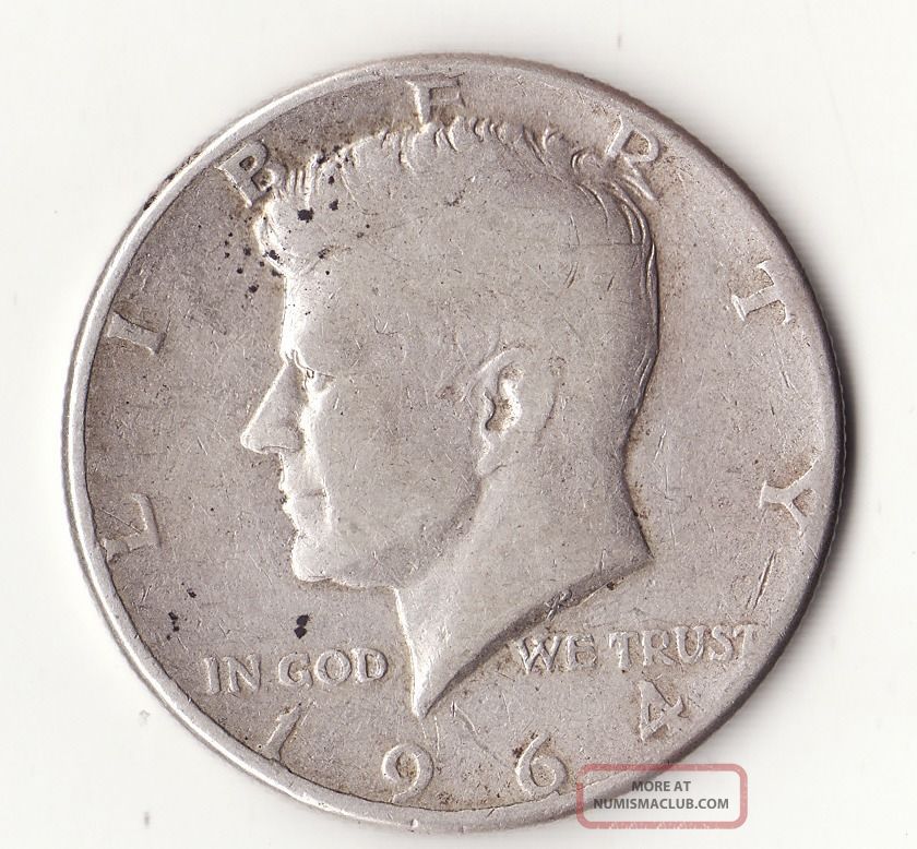 2 Us Kennedy Silver Half Dollars 1964 Jfk John F