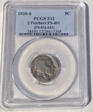 1920 - S Pcgs F12 Two Feathers Fs - 401 photo