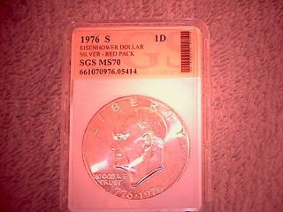 1976 - S Eisenhower Silver Dollar - Bicentennial Ike Dollar 1776 - 1976 photo