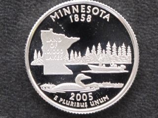 2005 - S Minnesota Statehood Silver Quarter Dcam Proof U.  S.  Coin D2325 photo