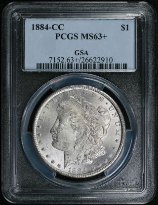 1884 - Cc Morgan Dollar $1 Ms 63+ Plus Pcgs Gsa Pedigree photo