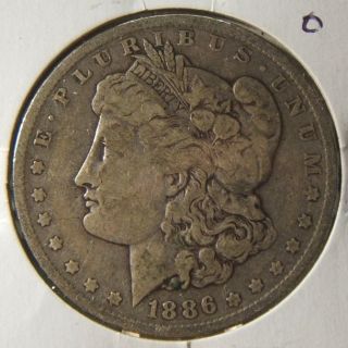 1886 - O Morgan Silver Dollar F - Vf Beauty Rare photo
