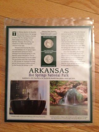 2010 Arkansas ' America The ' State Quarter Collectable Sheet photo