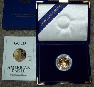 1992 American Gold Eagle $10 Proof Coin 1/4 Oz Us & Quarter Ounce photo