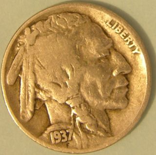 1937 D Buffalo Nickel,  Aj 527 photo