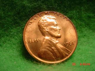 1961 Lincoln Memorial Cent,  Uncirculated Red photo